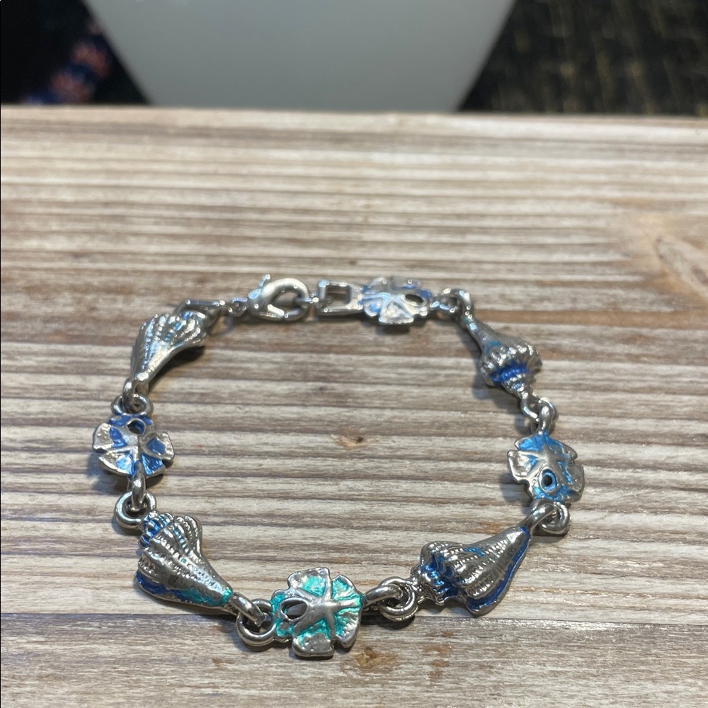 Silver and Blue Charm Bracelet